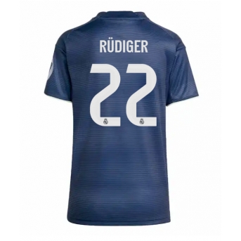 Real Madrid Antonio Rudiger #22 Maglia Gara Trasferta Repliche 2025-26 Donna Maniche Corte